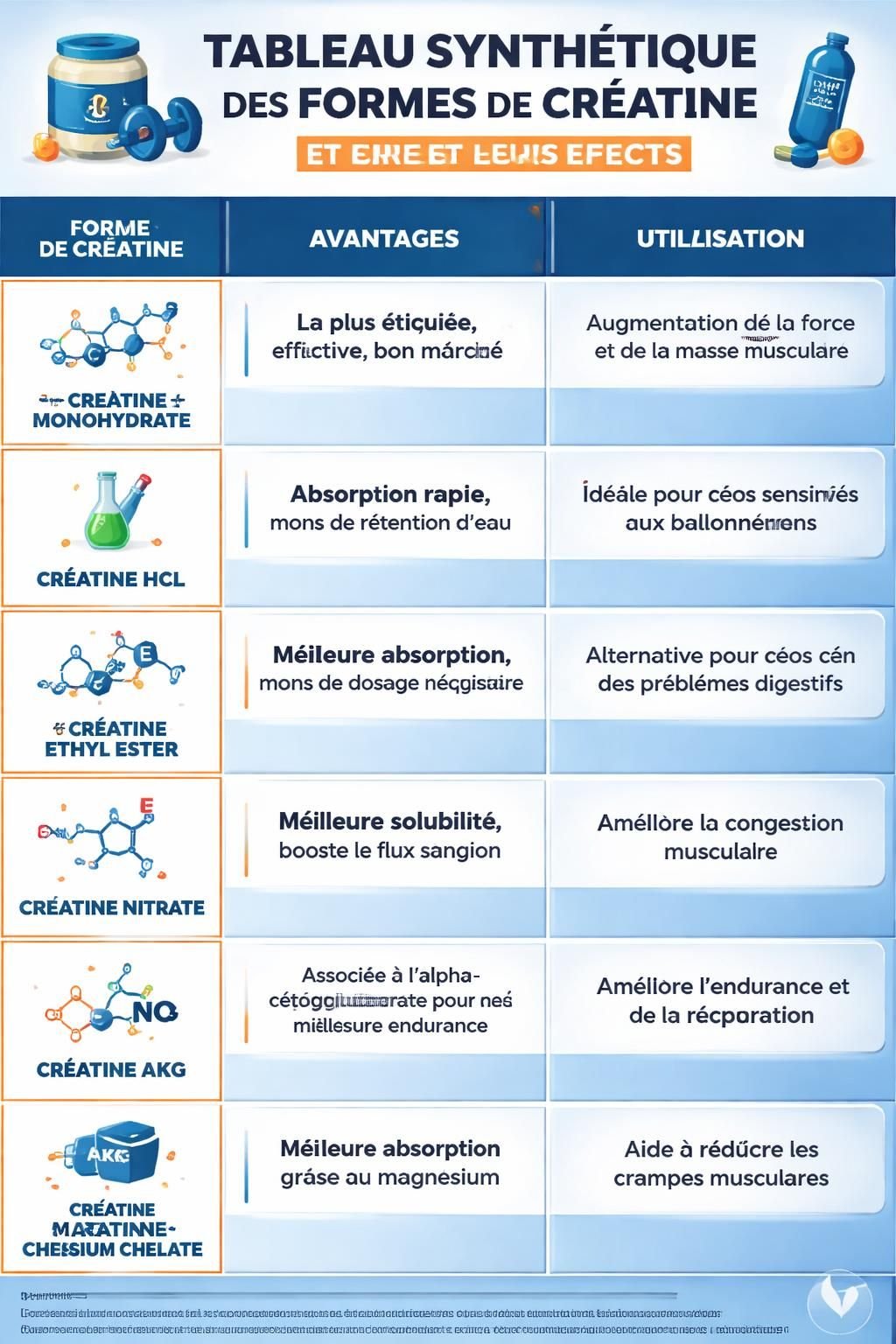 découvrez les bienfaits méconnus de la créatine et comment elle améliore votre santé au quotidien dans notre astuce santé de la semaine.