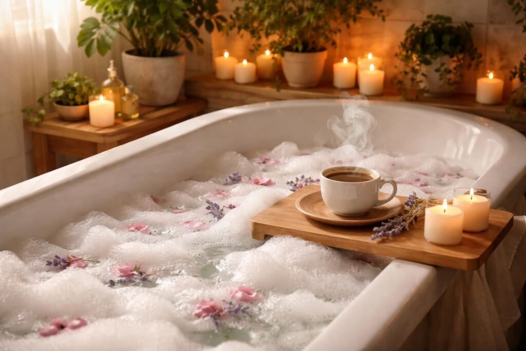 découvrez le café santé et laissez-vous emporter par la détente absolue grâce à notre bain moussant, l'astuce bien-être incontournable pour revitaliser votre corps et votre esprit.