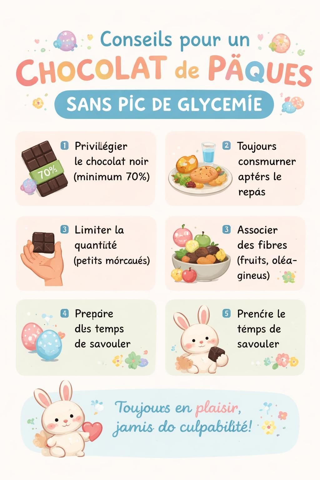 découvrez le chocolat de pâques sans pic de glycémie grâce aux conseils d'une nutritionniste pour savourer sans culpabilité et préserver votre santé.