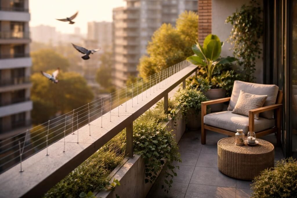 découvrez une astuce ingénieuse pour dire adieu aux déjections de pigeons sur votre balcon et profiter d'un espace propre et agréable.