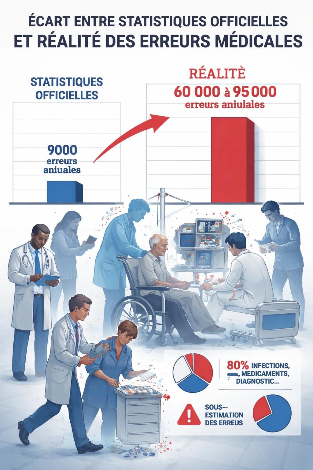 découvrez comment les statistiques officielles sur les erreurs médicales contrastent avec la réalité vécue, mettant en lumière les défis et enjeux du secteur médical.