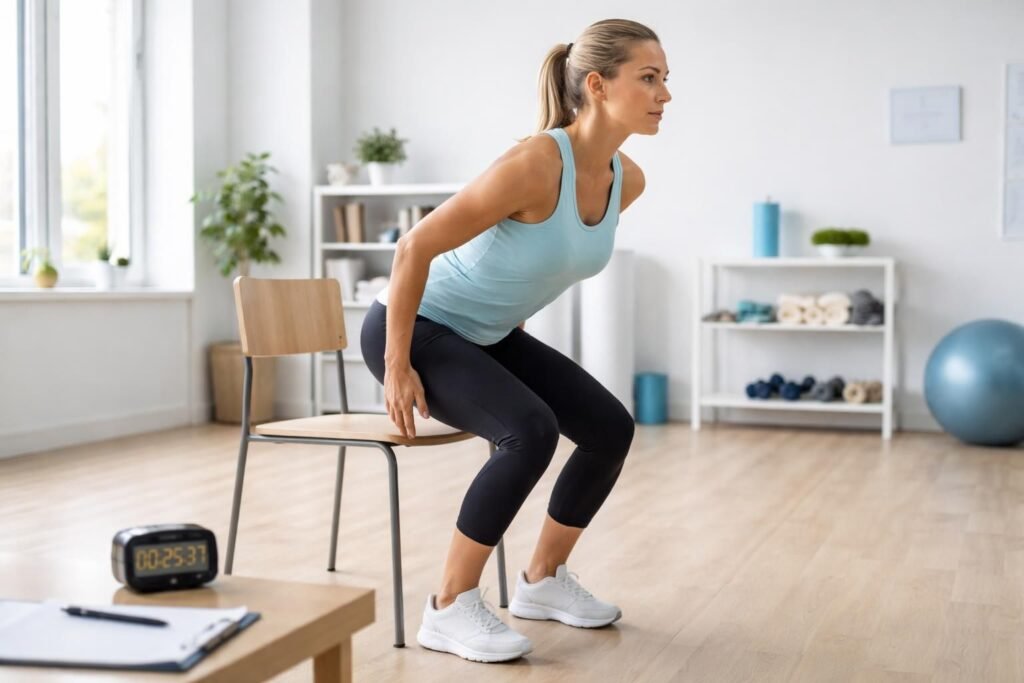 évaluez rapidement votre condition physique avec notre test de la chaise en seulement 30 secondes. simple, efficace et adapté à tous les niveaux.