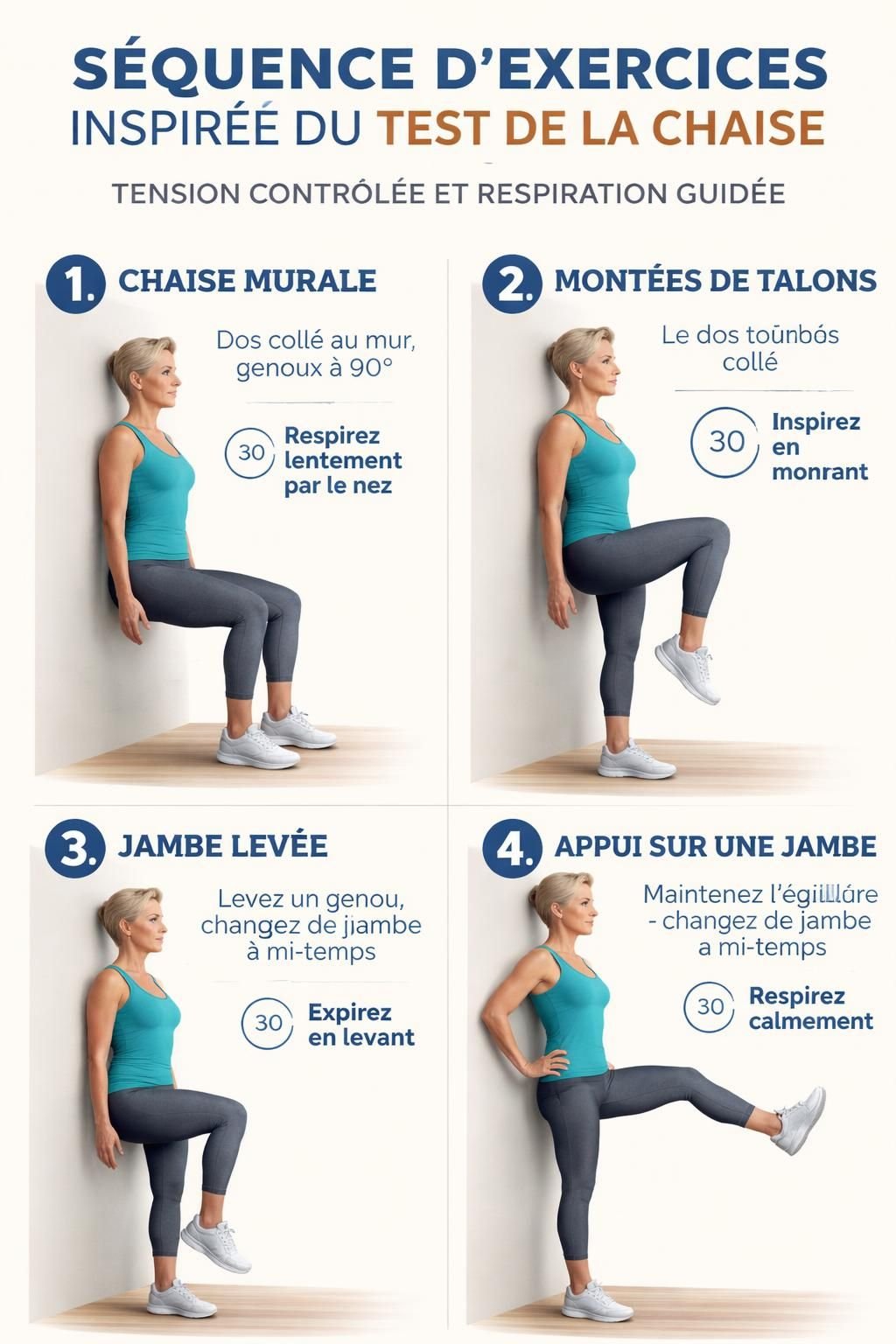 testez votre condition physique rapidement avec notre test de la chaise en seulement 30 secondes. facile, efficace et accessible à tous pour évaluer votre forme.