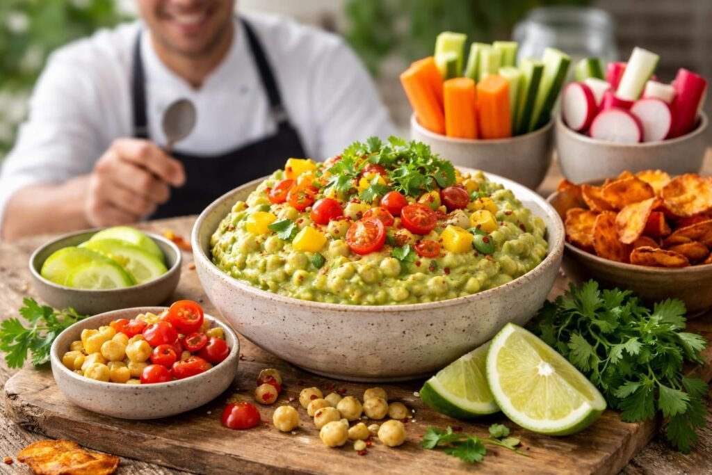 découvrez le secret d'un chef pour un apéro healthy et économique avec un guacamole gourmand sans avocat. une recette facile, saine et originale pour régaler vos invités !
