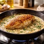 apprenez à cuisiner un poulet tendre et savoureux à la poêle, accompagné d'une sauce onctueuse à la crème fraîche, grâce à une astuce simple et rapide.