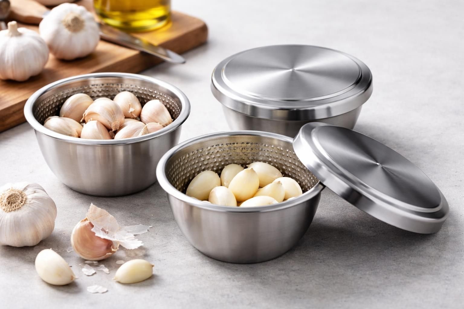 découvrez une méthode rapide et efficace pour éplucher une tête d'ail sans vous salir les mains, idéale pour gagner du temps en cuisine.