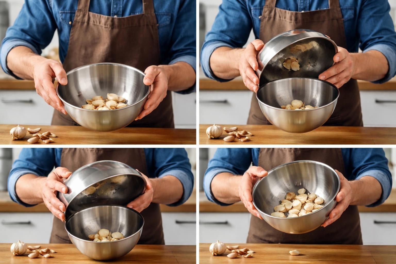 découvrez une méthode rapide et efficace pour éplucher une tête d'ail facilement, sans vous salir les mains. astuce pratique pour gagner du temps en cuisine.