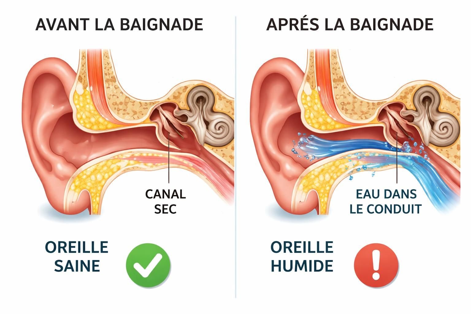 découvrez des méthodes efficaces pour éliminer l’eau coincée dans les oreilles après la douche, la piscine ou la mer, et éviter les inconforts et infections.