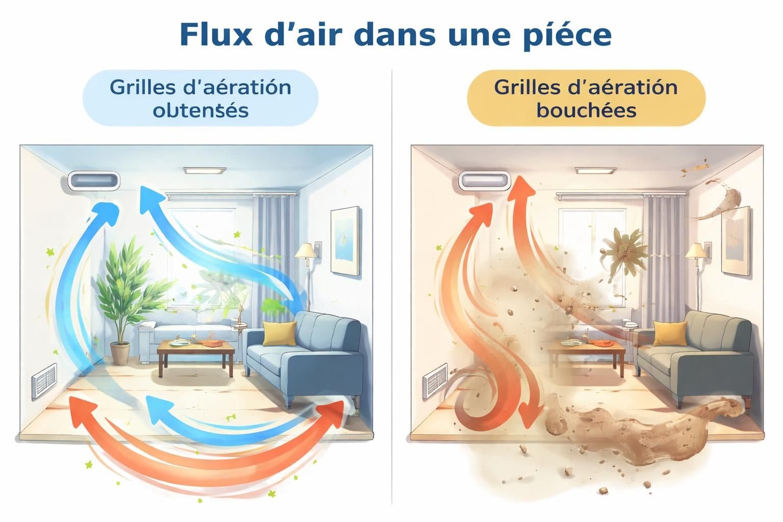 découvrez pourquoi il est crucial de ne pas boucher les grilles d’aération des fenêtres, même en période de froid, pour assurer une bonne qualité de l'air et prévenir les risques d'humidité et d'intoxication.